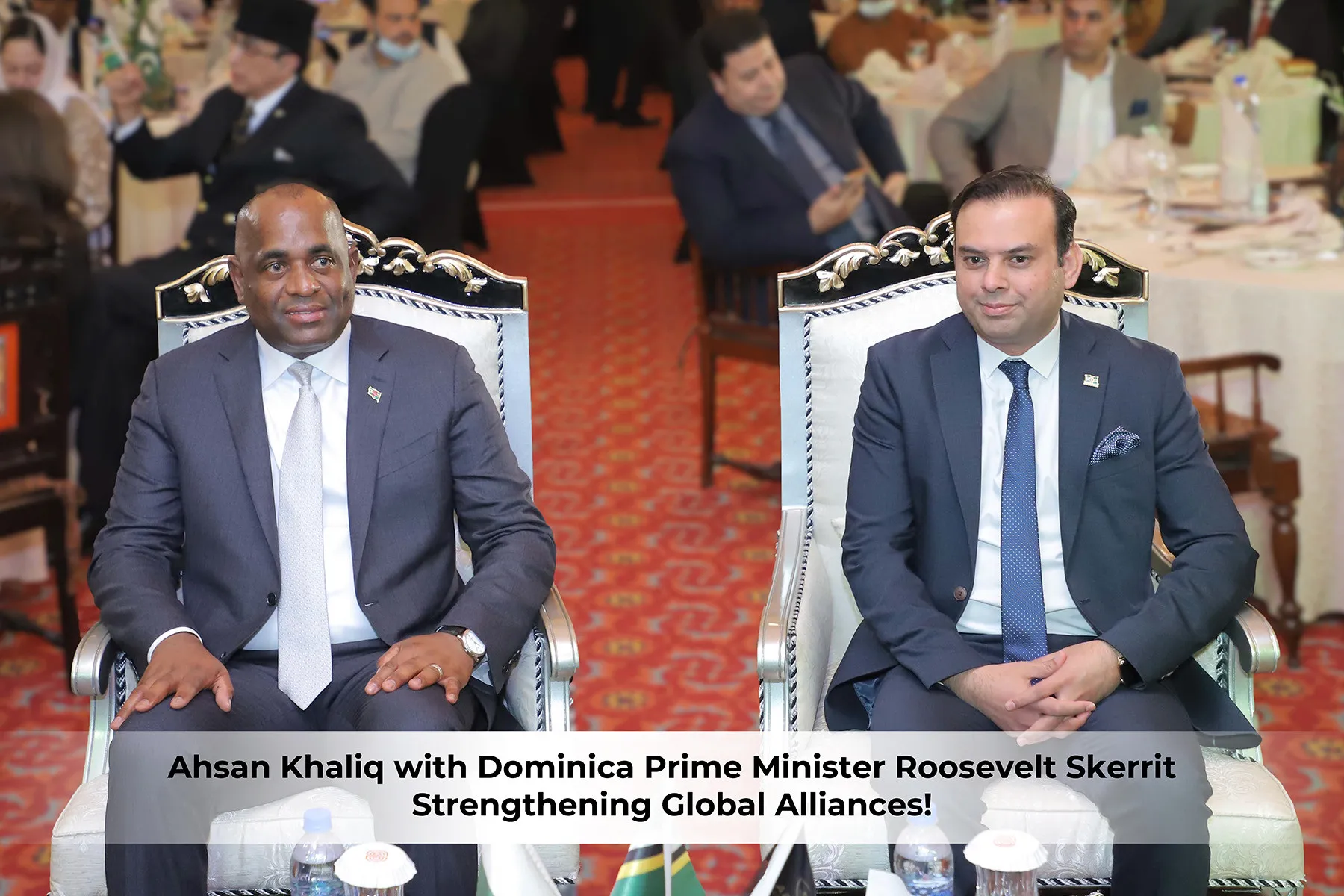 Ahsan Khaliq with Dominica Prime Minister Roosevelt Skerrit strengthening global alliances
